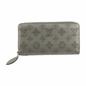 超美品 LOUIS VUITTON ルイ ヴィトン ジッピー ウォレット モノグラムマヒナ M81642 長財布 レザー メタリック グレー ラウンドファスナ