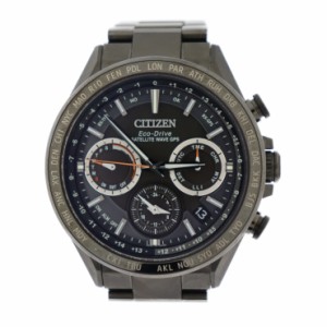 美品 CITIZEN シチズン サテライト ウエーブ GPS アテッサ CC4014-62E F950-T026664 腕時計 チタン ブラック エコドライブ ソーラー電波