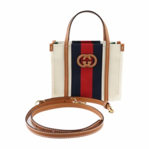 新古未使用展示品 GUCCI グッチ シェリーライン インターロッキングG ミニ トートバッグ 727735 ハンドバッグ キャンバス レザー ベージ