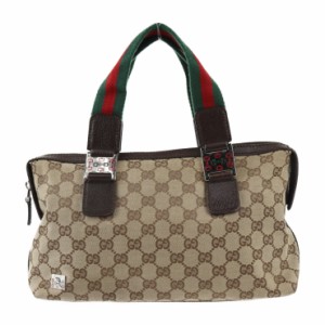 美品 GUCCI グッチ シェリーライン 145759 ハンドバッグ GGキャンバス レザー ベージュ ミニボストン ホースビット【本物保証】