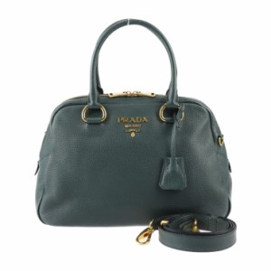 美品 PRADA プラダ バッグ 1BB087 ハンドバッグ レザー SMERALDO グリーン系 2WAY ショルダーバッグ【本物保証】