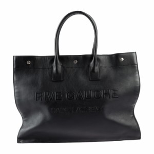 美品 SAINT LAURENT PARIS サンローランパリ リヴ ゴーシュ 587273 トートバッグ レザー ブラック ハンドバッグ【本物保証】