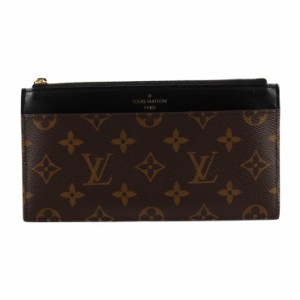 美品 LOUIS VUITTON ルイ ヴィトン スリム パース モノグラム M80348 長財布 PVC レザー ブラウン カードケース コインケース 小銭入れ 