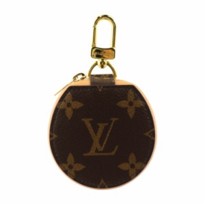 超美品 LOUIS VUITTON ルイ ヴィトン エテュイ イヤホン GI0495 キーホルダー モノグラムキャンバス レザー ブラウン イヤフォンケース 