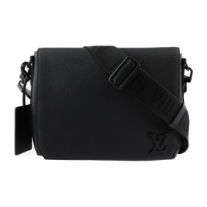 美品 LOUIS VUITTON ルイ ヴィトン テイクオフ メッセンジャー LV アエログラム M57080 ショルダーバッグ カーフグレインレザー ブラック