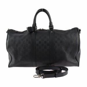 美品 LOUIS VUITTON ルイ ヴィトン キーポル バンドリエール 45 N41145 ボストンバッグ ダミエアンフィニ ブラック 2WAY ショルダーバッ