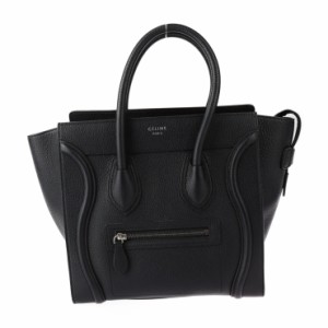 美品 CELINE セリーヌ マイクロ ラゲージ MICRO LUGGAGE ハンドバッグ レザー ブラック マイクロショッパー トートバッグ【本物保証】