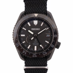 美品 SEIKO セイコー プロスペックス LXライン スプリングドライブ SBDB025 5R66-0BR0 腕時計 チタン ナイロン ブラック 自動巻き 替えベ