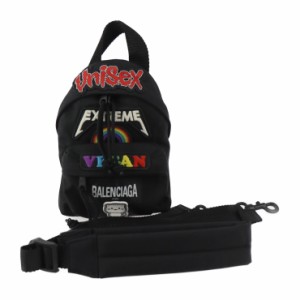 美品 BALENCIAGA バレンシアガ オーバーサイズド ミニ バックパック 656328 ショルダーバッグ ナイロン ブラック ポシェット【本物保証】