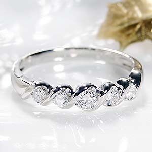 pt900 「0.3ct」 ダイヤモンド リング ジュエリー SIクラス 指輪 プラチナ エタニティ ツイスト 4月誕生石 ダイヤモンドリング