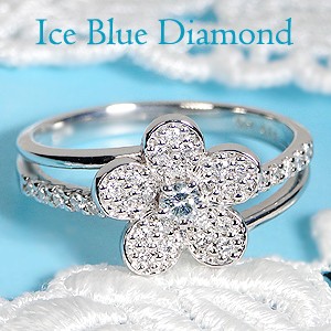 pt900 フラワーモチーフ アイスブルーダイヤモンド リング ジュエリー 指輪 プラチナ 花 フラワー 4月誕生石 ダイヤモンドリング