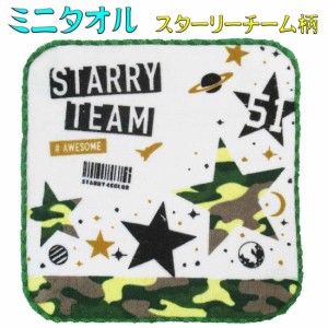 20x20 ミニタオル スターリーチーム柄 ふわふわ 綿100% ハンカチ ハンドタオル 保育園 幼稚園 小学校 子供 キッズ 遠足　ポケットにはい