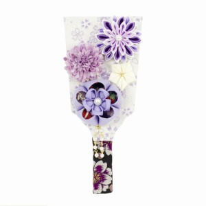 羽子板 単品 お祝い 7号 結菜 白 紫 おしゃれ かわいい 可愛い コンパクト モダン