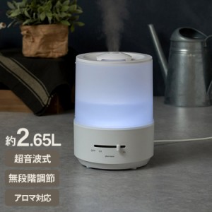 plus more プラスモア 上部給水 超音波式アロマ加湿器 PBAHF002-WH  加湿 乾燥対策 花粉 風邪 予防 抗菌 省エネ エコ 上部給水 アロマ  