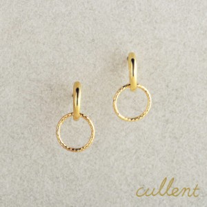 K18 ピアス  petit twin circle [ラッピング可] 18金 18k ゴールド ピアス 小さめ フープ シンプル 