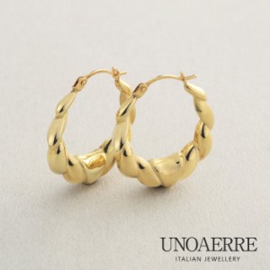 K18 フープピアス UNOAERRE ウノアエレ レギュラーピアス [ラッピング可] ピアス ゴールド 18k 18金 イタリアンジュエリー フープ 