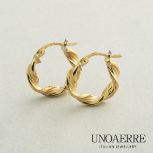 K18 フープピアス UNOAERRE ウノアエレ レギュラーピアス [ラッピング可] ピアス ゴールド 18k 18金 イタリアンジュエリー フープ 