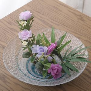 池坊 水盤 花器 生け花 生花 いけばな 自由花 花瓶 ガラス マーブル