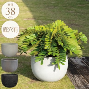 プランター 大型 鉢 大きい デッカーボウル　直径38cm プランターポット 植木鉢 業務用 花壇 軽量 シンプル  穴あり テラス バルコニー 