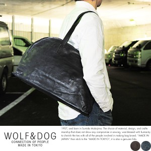 WOLF＆DOG レザーボストンバッグ ホワイトホース /男性用/メンズ/ミニボストンバッグ/馬革/本革/ホースレザー/日本製/