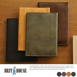 BRIT HOUSE ヤギ革ブックカバー Goat Leather  男性用 メンズ ブックカバー 文庫 革 本革 レザー 日本