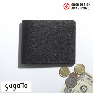 sugata 二つ折り財布 収める納まる ハーフウォレット  メンズ 財布 スマート カード たくさん 入る 薄型 収納 便利 
