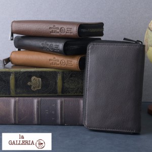 青木鞄 la GALLERIA Giardino 二つ折り財布 縦型 ラウンド ファスナー  小銭入れ付き ヤギ革 おしゃれ か