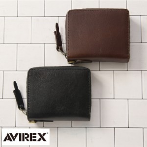 AVIREX BEIDE イタリアンレザー ラウンド二つ折り財布 【送料無料】
