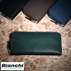 Bianchi franco 角シボ型押し牛革 ラウンドジッパー長財布 