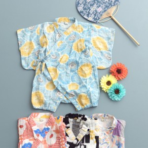 OCEAN＆GROUND オーシャンアンドグラウンド 甚平ロンパス GIRL'S ロンパース カバーオール オーバーオール 浴衣