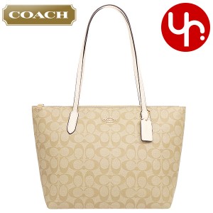 コーチ COACH  トートバッグ F04455 4455 ライトカーキ×チョーク アウトレット レディース