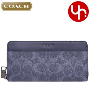 コーチ COACH 財布 長財布 F58112 デニム 特別送料無料 シグネチャー PVC レザー アコーディオン ジップ アラウンド アウトレットメンズ 