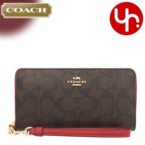 コーチ COACH  長財布 FC4452 C4452 ブラウン×1941レッド アウトレット レディース プレゼント ギフト 人気 ブランド おすすめ 女性 男