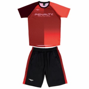 ペナルティ penalty ライトプラスーツ サッカー フットサル ウェア 上下セット 22SS (PU2311) 54/Oレッド Mサイズ