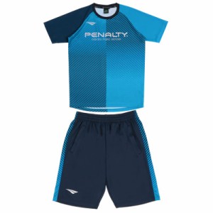 ペナルティ penalty ライトプラスーツ サッカー フットサル ウェア 上下セット 22SS (PU2311) 88/シアン Mサイズ