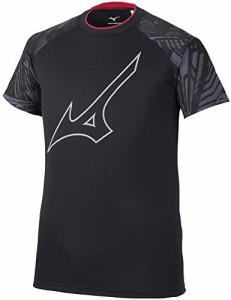 [Mizuno] バレーボールウェア プラクティス Tシャツ 半袖 全日本着用モデル ダイバーシティデザイン V2MA0505 ブラック/シルバー Lサイズ