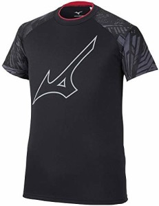 [Mizuno] バレーボールウェア プラクティス Tシャツ 半袖 全日本着用モデル ダイバーシティデザイン V2MA0505 ブラック/シルバー Mサイズ