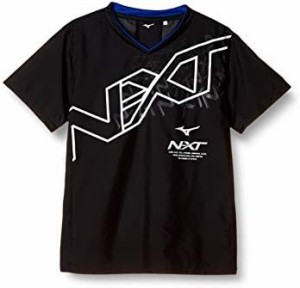 [ミズノ] バレーボールウェア ウィンドブレーカーシャツ 半袖 N-XT V2ME0501 ブラック×ブルー Mサイズ