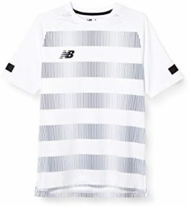 [ニューバランス] 半袖Tシャツ(サッカー/フットボール) HOOPED ゲームショートスリーブシャツ ブラック/ホワイト(BKW) Sサイズ