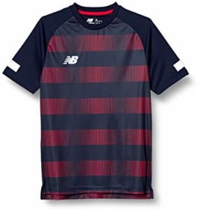 [ニューバランス] 半袖Tシャツ(サッカー/フットボール) HOOPED ゲームショートスリーブシャツ ネイビー/ハイリスクレッド(NHR) Sサイズ