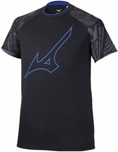 [Mizuno] バレーボールウェア プラクティス Tシャツ 半袖 全日本着用モデル ダイバーシティデザイン V2MA0505 ブラック/ブルー Sサイズ