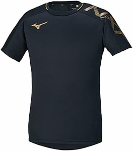 [ミズノ] バレーボールウェア N-XT プラクティスシャツ 半袖 吸汗速乾 ムーブテック V2MA1512 ブラック×ゴールド Mサイズ