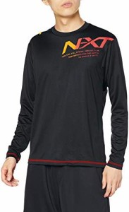 [ミズノ] バレーボールウェア プラクティスTシャツ 長袖 N-XT V2MA0591 ブラック×レッド XLサイズ