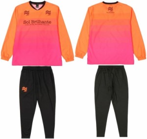 [ペナルティ] ハイス・ピステジャケット＆パンツセット サッカー フットサル ピステ 上下セット 23FW（POF3514 55/フラッシュオレンジ 15