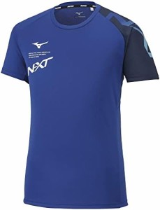 [ミズノ] バレーボールウェア N-XT プラクティスシャツ 半袖 吸汗速乾 V2MA2009 サーフブルー×ディーバブルー Lサイズ