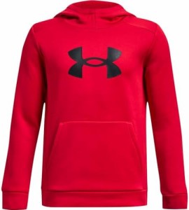 [アンダーアーマー] トレーニングフリース UA ARMOUR FLEECE BIG LOGO HOODIE ボーイズ Red Black YMDサイズ