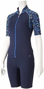 MIZUNO(ミズノ) スイム 水泳 フィットネス 水着 ジム用 レディース セパレーツ(保温・半袖) N2JG1846 14:ネイビー サイズ:XL