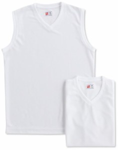 (ヘインズ)Hanes Tシャツ 部活魂ノースリーブ Vネック 2枚組 33-453 010 ホワイト 5L