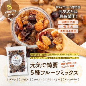 オーガニック 無添加 砂糖不使用 元気で綺麗 5種 フルーツミックス 小分け 1kg 送料無料 ドライフルーツ 業務用 有機 デーツ いちじく レ