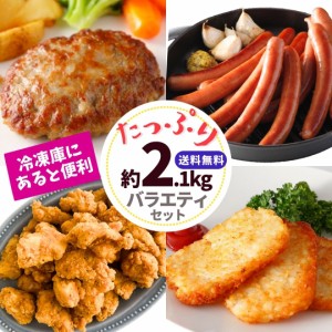 冷凍食品 冷凍総菜 福袋 4種 セット 2.14kg 冷凍食品 ハンバーグ ちょびチキ チキン 唐揚げ あらびき ロング ウインナー ハッシュポテト 